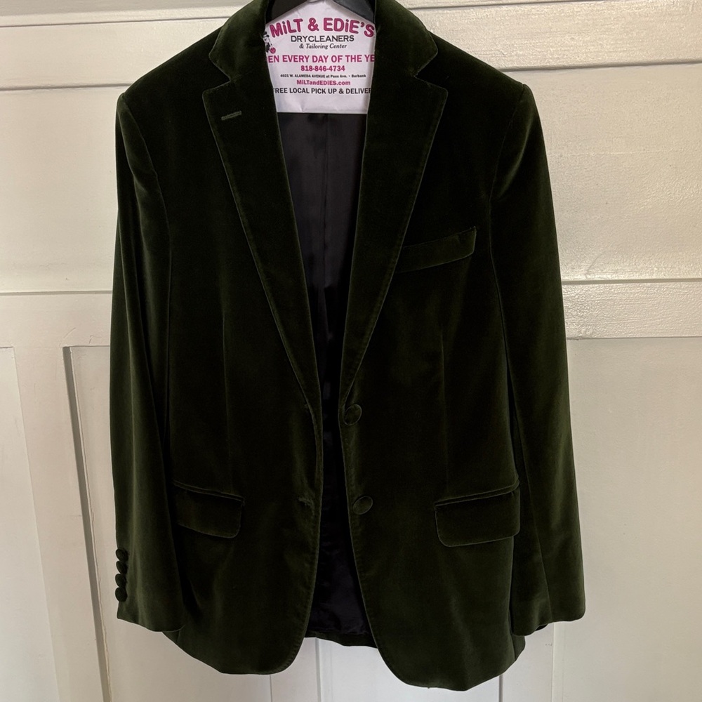Green Velvet Blazer
